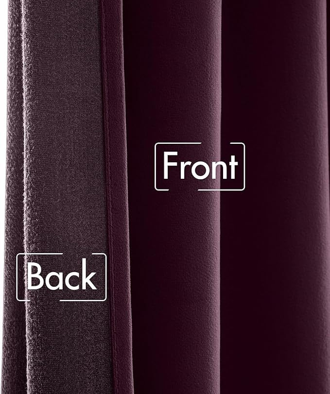 MIULEE Dark Purple Velvet Curtains 90 inches - Image 6
