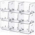 9 Pcs Clear Plastic Storage Bins Stackable Pantry Organizer
