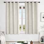 Deconovo Beige Blackout Curtains, Boho Farmhouse Curtain, Thermal Insulated - Image 2