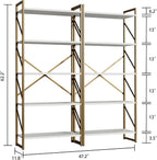 Shintenchi 2 Pieces 5 Tiers Bookshelf, Classically Tall Bookcase Shelf