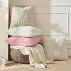decorUhome Throw Pillow Covers 20x20 Inch Set of 2, Soft Plush Faux Wool Beige - Image 4