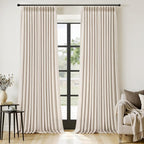 MIULEE Pinch Pleated Thick Linen Curtains 108 Inches Length 2 Panels by MIULEE