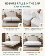 3-in-1 Fitted Sheet Bed Bridge, Split King Gap Filler for Adjustable Bed