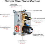 gotonovo Rainfall Shower System with Full Body Jets 6pcs Matte Black