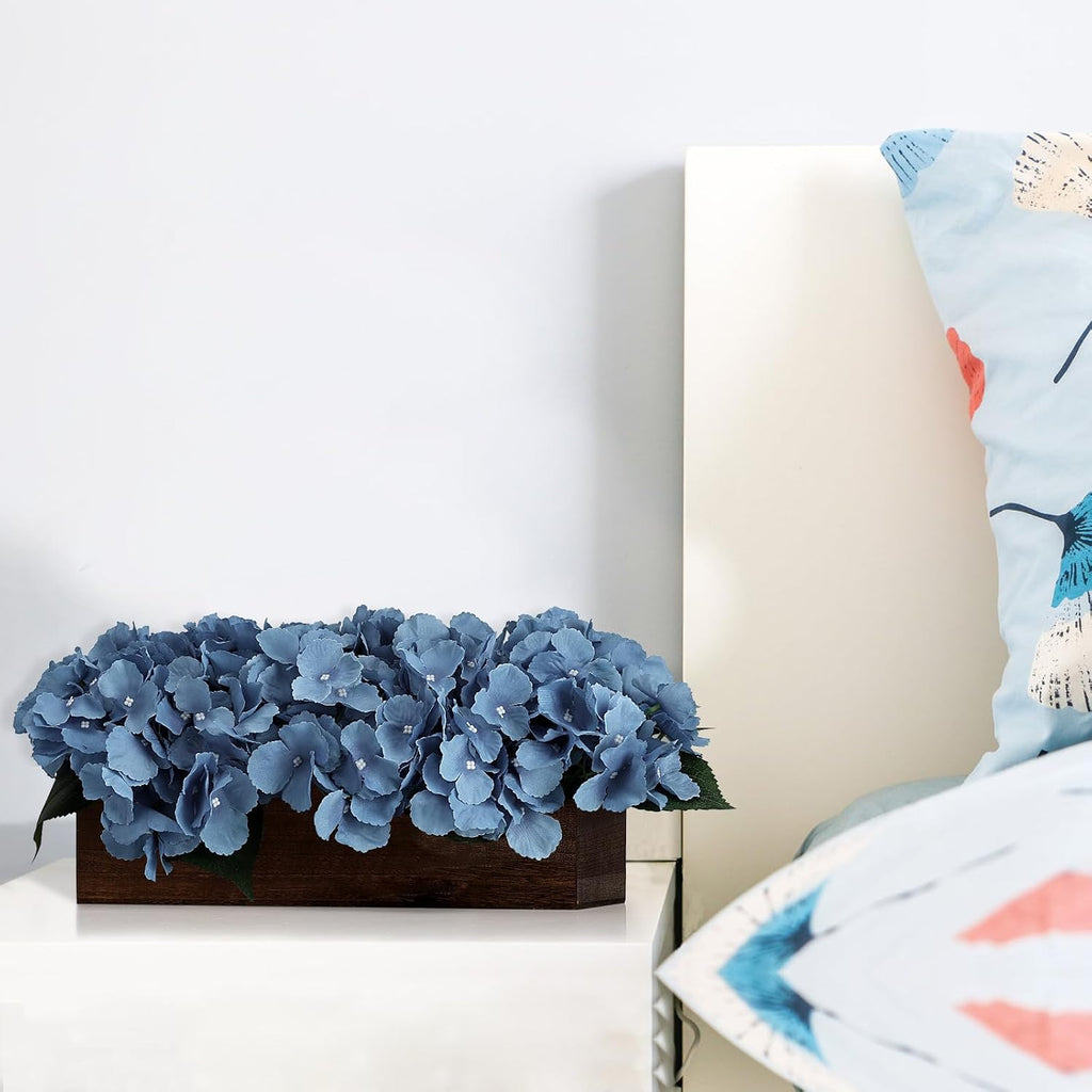 Pre-Made Hydrangea Centerpiece for Dining Table, Navy Blue