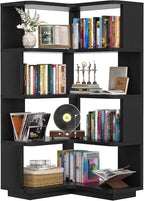 Armocity Corner Book Shelf, 6-Shelf L Shaped Corner Bookshelf with Baffle