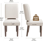 Jocoevol Dining Chairs Set of 4, Upholstered Kitchen & Dining Chairs with Curved Backrest,Thick Cushioned Seats & Solid Wood Legs, Mid-Century Modern Kitchen Chairs for Dining Room