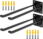 2Pcs Shovel Holder Wall Mount, Ladder Hangers, Rake Racks, Large Garden Tool Hook Organizers, Heavy Duty Garage Utility Hooks for Hanging Yard Tools, Chairs, Bikes and More