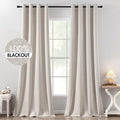MIULEE 100% Blackout Linen Textured Curtains by MIULEE