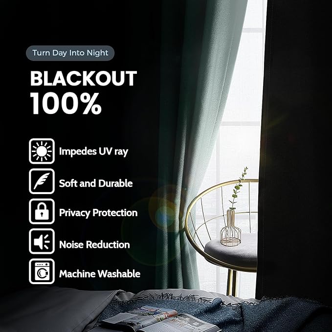 SimpleHome 100% Blackout Curtains - Image 2