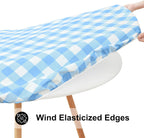 Smiry 57"-68" Picnic Table Cloth, Flannel Backed Vinyl Fitted Tablecloths