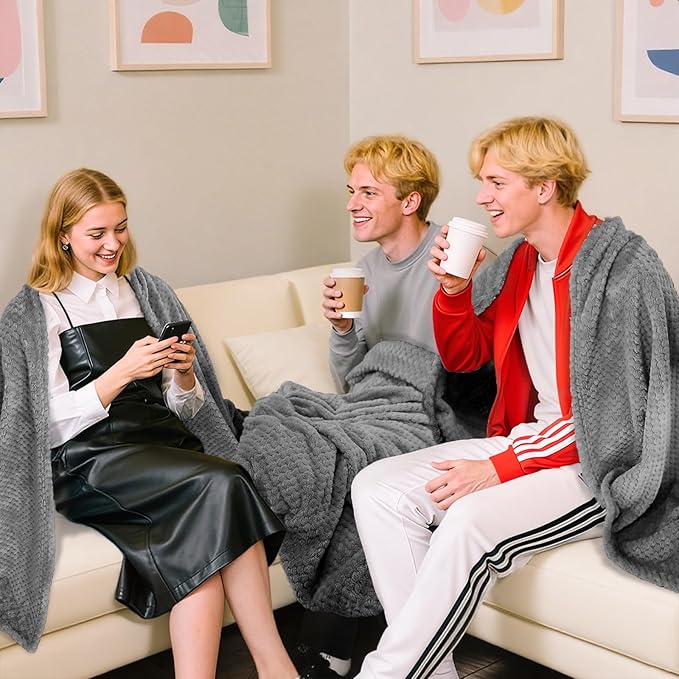 4 Pack Fleece Throw Blankets 50x60 Inches - Image 2