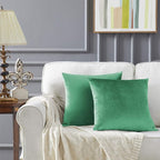 GIGIZAZA Mint Turquoise Velvet Decorative Throw Pillow Covers by GIGIZAZAFocusingonhomedecoration