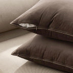 MIULEE Decorative Dark Coffee Velvet Throw Pillow Covers for Couch 20x20 in