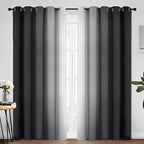 Yakamok Greyish White and Black Ombre Curtains by Yakamok