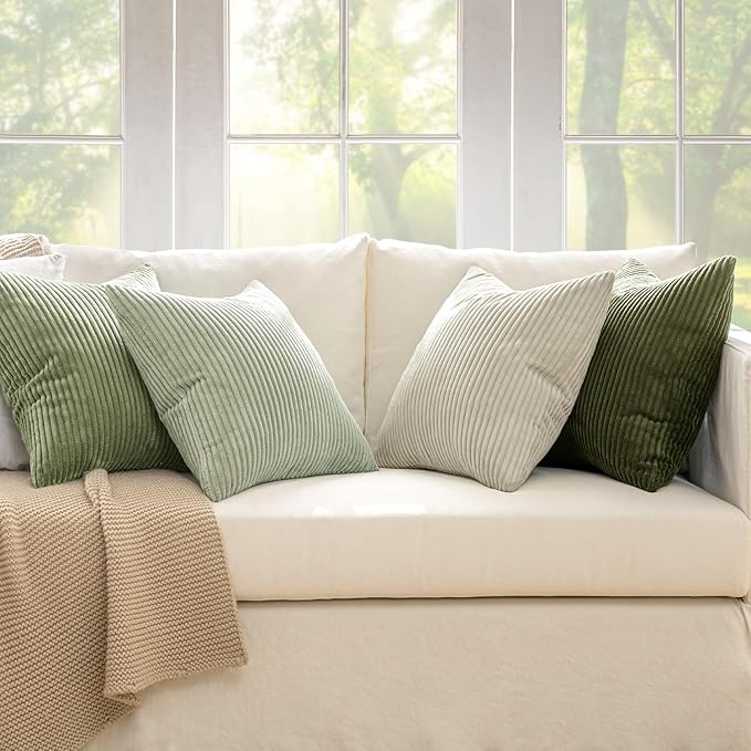 MIULEE Decorative Throw Pillow Covers Set of 4 Summer Light Green Gradient - Image 7