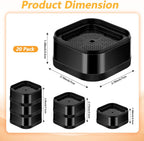 20 Pack Adjustable Stackable Furniture Risers, 1.38 Inch Heavy Duty Square Lifts Bed Raising Blocks for Mattress Bed Desk Table Leg Couch Sofa Chair Frame Dorm, Black