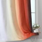 Estelar Textiler Burnt Orange and Greyish White Ombre Blackout Curtains & Drapes - Image 6