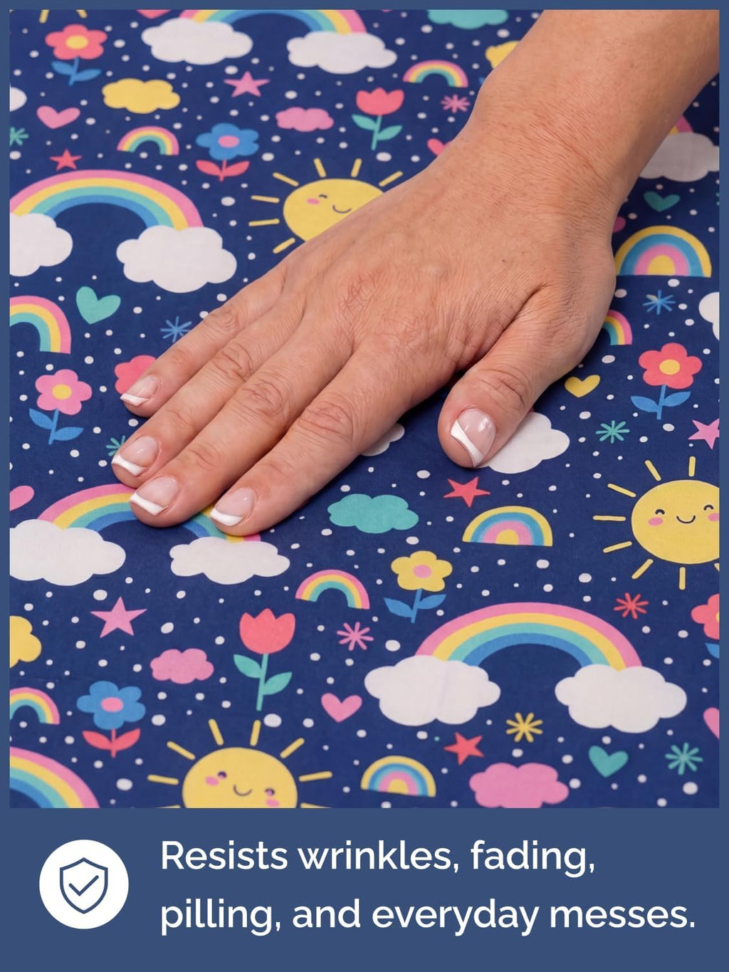 Kids Twin Size Rainbow Sky Bed Sheets - 3 Piece Kids Rainbow Sky Sheet Set