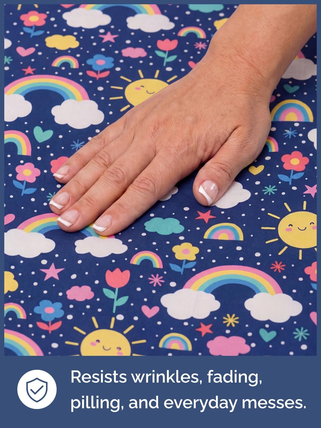 Kids Twin Size Rainbow Sky Bed Sheets - 3 Piece Kids Rainbow Sky Sheet Set