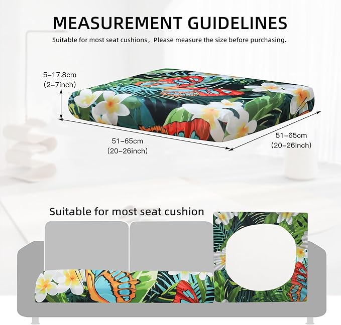 8Pcs Outdoor Cushion Covers, Patio Cushion Covers, Stretch Elastic Slipcovers - Image 2
