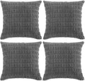 Fancy Homi 4 Packs Dark Grey Decorative Throw Pillow Covers 20x20 Inch by Fancy+Homi