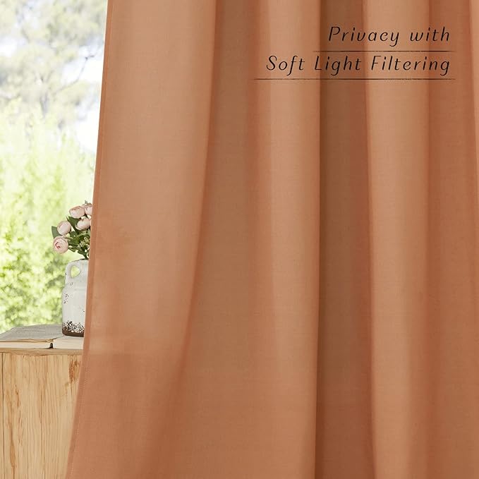 NICETOWN Rustic Linen 102 inch Long Curtains - Image 3