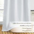 NICETOWN Pom Poms Trimming Blackout Curtains, Farmhouse Blackout Window - Image 5