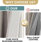 H.VERSAILTEX Linen Blackout Curtains 54 Inches Long 100% Absolutely Blackout - Image 3