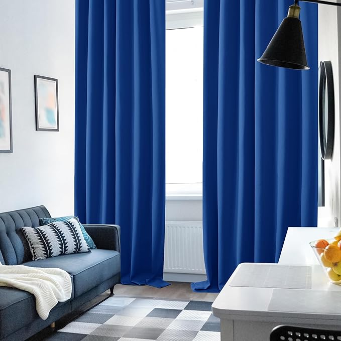 Deconovo Blackout Curtains, Thermal Insulated, W52 x L63 2 Panels, Back Tab - Image 4