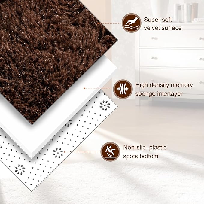 TWINNIS Super Soft Shaggy Rugs Fluffy Carpets, 4x5.9 Feet, Indoor Modern Plush - Image 2
