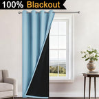 Yakamok 100% Blackout Curtains 84 Inches Long, 2 Thick Layers Heat and Full - Image 2