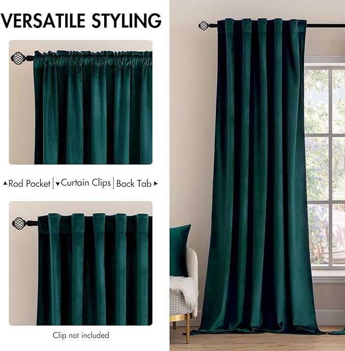 MIULEE Velvet Curtains 84 inches 2 Panels - Image 2