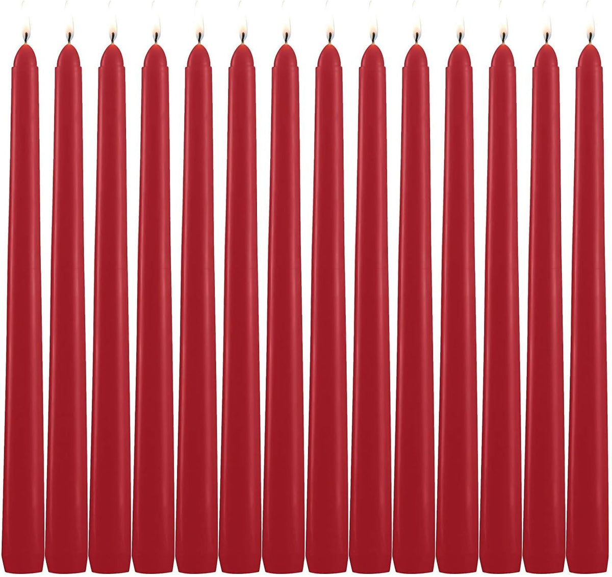 14 Unscented Black Taper Candle,10 inch Tall and 3/4 inch Thick,7.5 hrs Clean Burning,Dripless Candles for Weddings, Prayers, Festivals, Churches