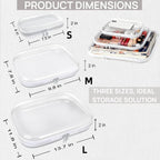 3PCS Clear Hard Plastic Zipper Case, Double Zippers Hard Pouch, Portable Travel Organizer Bin Clear Makeup Bag for Toy Storage, Snack Bag, Cosmetics, Diaper Bag, Toiletry Bag (3PCS-M)