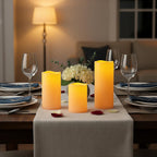 Amagic Waterproof Outdoor Flameless LED Pillar Candles with Remote Timer