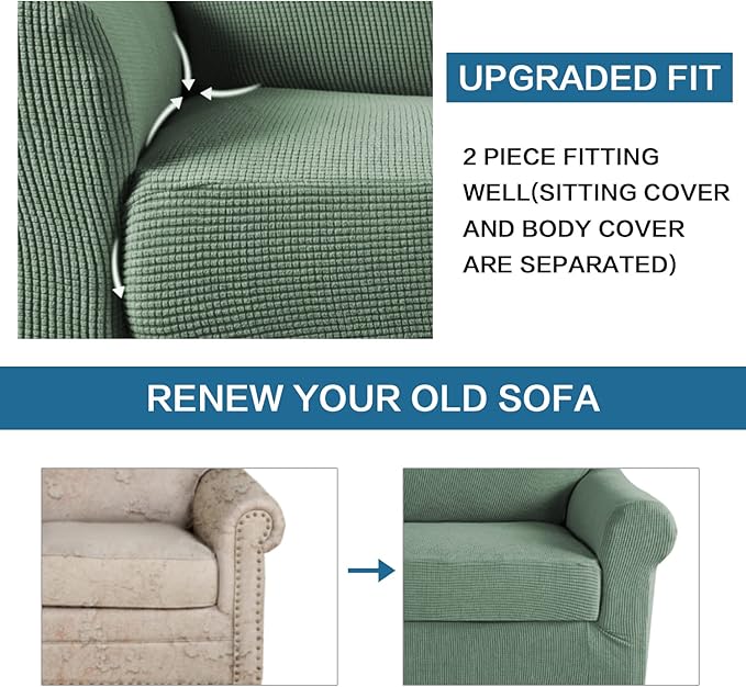 H.VERSAILTEX 2-Pieces Armchair Cover Chair Slipcovers - Image 7