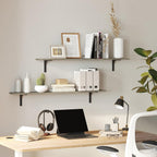 DINZI LVJ Long Wall Shelves, 47.3Inch Wooden Wall Mounted Shelves, Set of 2