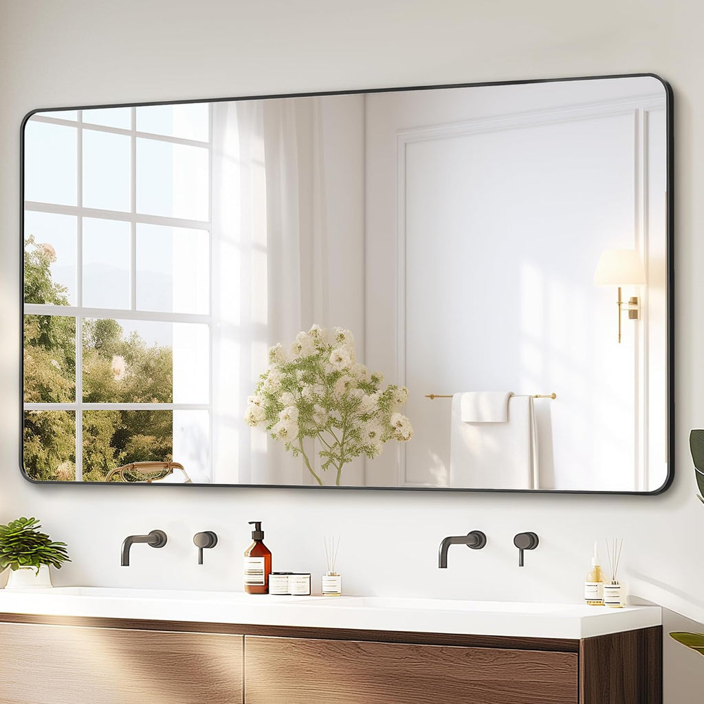 Delma Bathroom Vanity Mirror, Gold Framed Mirror for Over Sink, 30x24