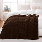 Puncuntex Brown Throw Blanket 50"×60" inches Fuzzy 3D Jacquard Decorative - Image 5