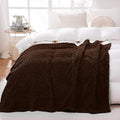 Puncuntex Brown Throw Blanket 108"×90" inches Fuzzy 3D Jacquard Decorative by Puncuntex