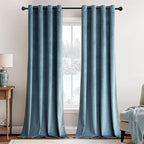 MIULEE 90 Inches Velvet Curtains Dark Slate Elegant Grommet Curtains Thermal by MIULEE