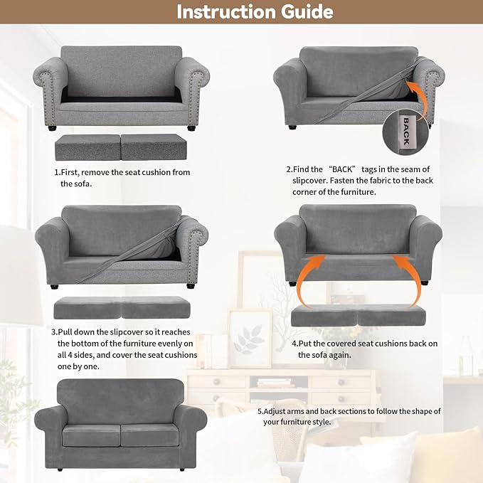 WEERRW Velvet Couch Covers for 2 Cushion Couch Sofa - Image 6