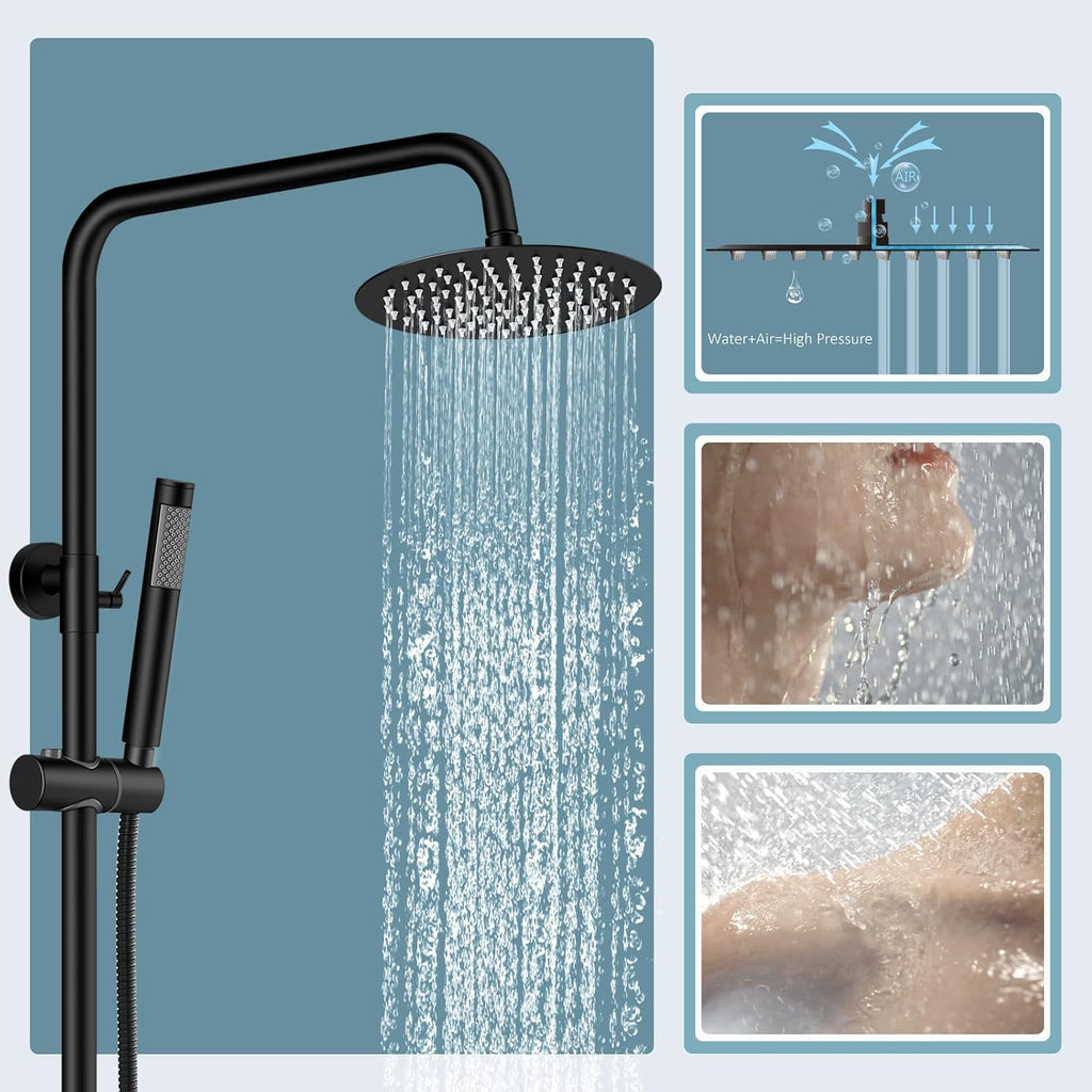 Aolemi Outdoor Shower SUS304 Outside Kit Handheld Tub Spout Matte Black