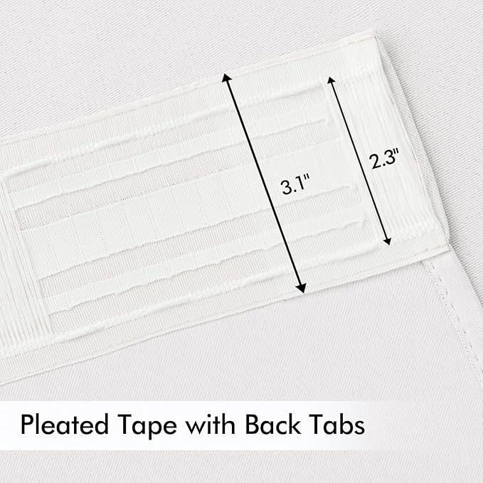 MIULEE Pure White Back Tab Blackout Curtains 90 Inches Long 2 Panels Set - Image 4
