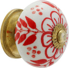Drawer Knobs - Countryside Boho Ceramic Dresser Pull Handle Kitchen Cabinets Cupboard Wardrobe Knob Farmhouse Decor Furniture Hardware - Multicolor Morroccan - Pack of 4