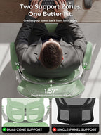Ergonomic Office Desk Chair, Adjustable Dual Lumbar Support & Thick Seat