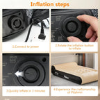 Queen Air Mattress Full with Built in Pump for Camping 16" High Speed Inflatable Mattress Inflation Completed in 3 Minutes, Luxury Blow up Mattress Comfort Flocked Airbed for Guest,Home