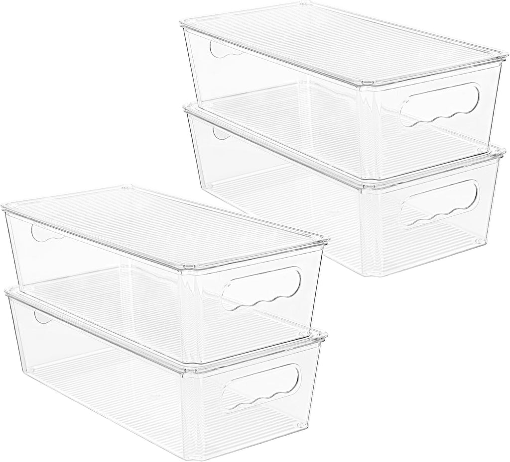 Vtopmart 8pcs Clear Stackable Storage Bins with Lids