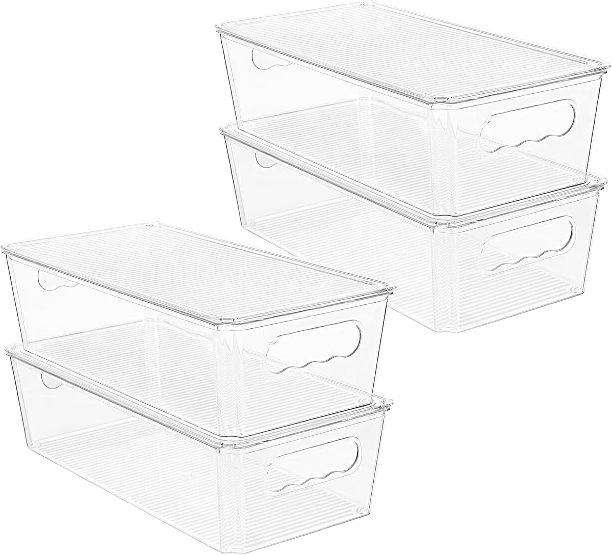 Vtopmart 8pcs Clear Stackable Storage Bins with Lids